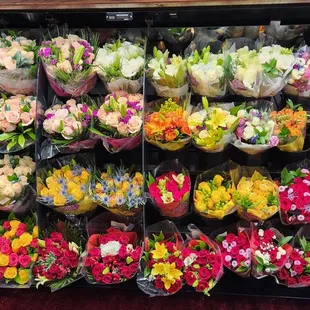 Beautiful flower selection at the grocery store