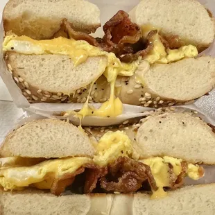 Bacon egg and cheese everything bagel