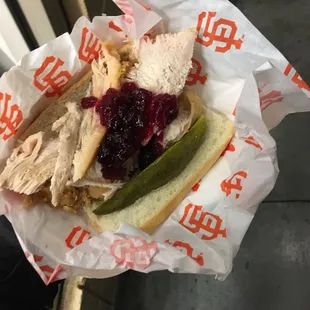 Turkey sandwich- super big and surprisingly good !