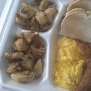 Just a basic breakfast. Stale toast. Not worth the $8 that I paid.