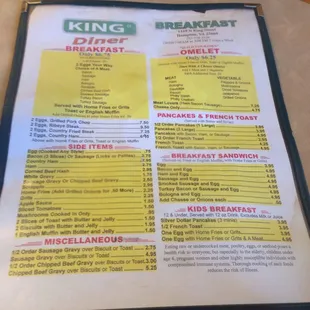 menu