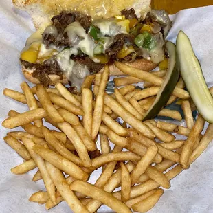 Philly Cheesesteak Sandwich...w fries