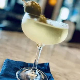 DIRTY GIN MARTINI with blue cheese stuffed olives | thank you TATIYANA for the hard work and delicious beverage!