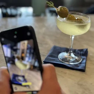 DIRTY GIN MARTINI w/blue cheese hand stuffed olives | delicious drink,  TATIYANA!