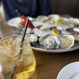 White sangria and oysters