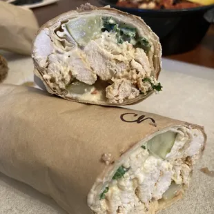 Nefertiti wrap (chicken): seasoned grilled chicken with parsley, pickles &amp; garlic sauce