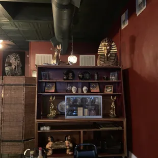 a display of items in a room