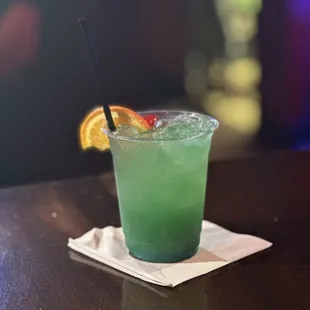 a drink in a glass