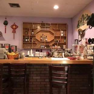 the bar area of a chinese restaurant