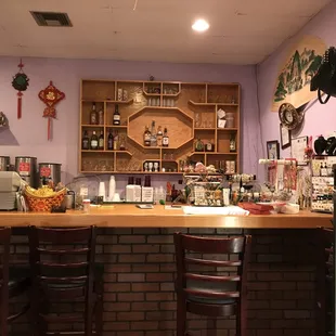 the bar area of a chinese restaurant