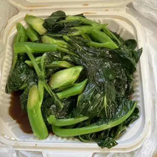 Chinese broccoli with garlic sauce.