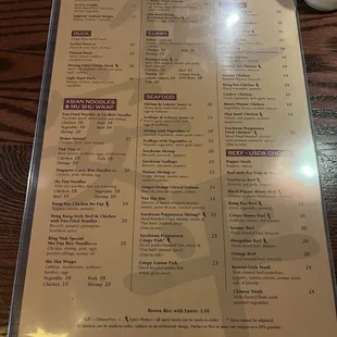 menu