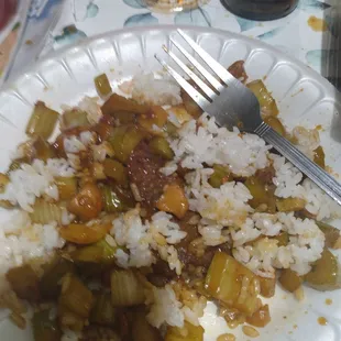 This was most of the beef in a huge container, hardly any