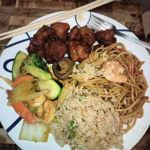 Plated order with fried rice