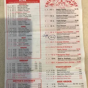 menu