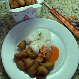 Sweet and Sour Pork with Jasmine Rice and Sweet and Sour Sauce