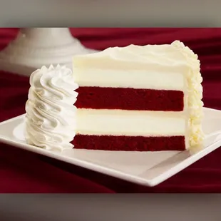 a slice of red velvet cake