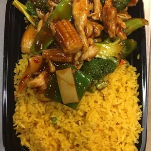 chicken w. garlic sauce combo platter