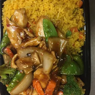 hunan chicken combo platter