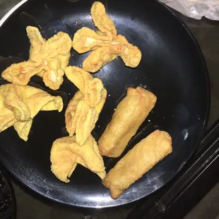 fried food in a frying pan