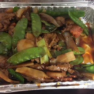 Mongolian beef, not like the buffet kind, still good