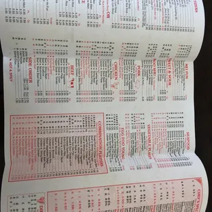 menu