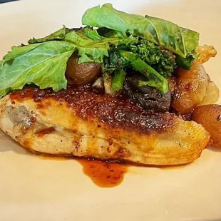 Brioche Stuffed Chicken cippolini onion, broccoli raab, mustard jus