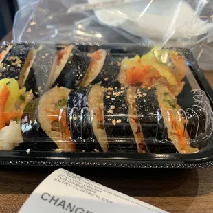 Kimchi Kimbap -- huge portion, comes with side of Kingbob's Spicy mayo