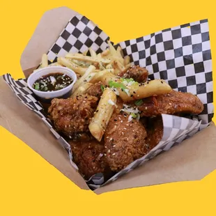 chicken wings and fried chicken, food