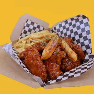 chicken wings and fried chicken, food