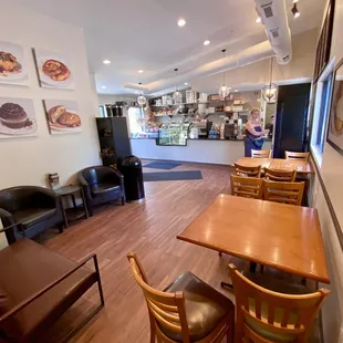 the interior of a bakery