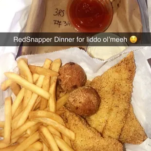 Red Snapper Dinner Hushpuppies &amp; Fries Babeee