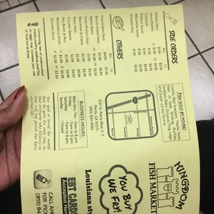 menu