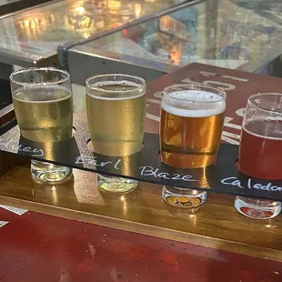 a flight of beers