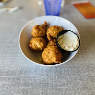 &quot;Spicy  &quot; Conch Fritters. These were hot, which I enjoy some heat and so for those that are sensitive to spice, get another appetizer.