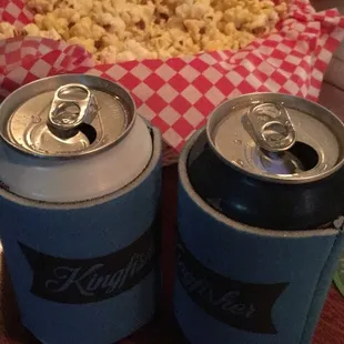 Free popcorn and koozies!