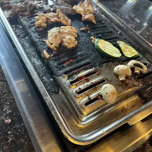 The thing we really liked for the all you can eat bbq-they come and change your grill out! So you don't cook on a burnt surface!