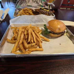 Awesome burgers and seasoned (not salted) fries.