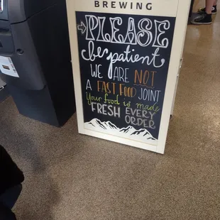 A helpful reminder that this spot cooks fresh food