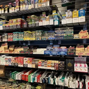 Large selection of papers and wraps.