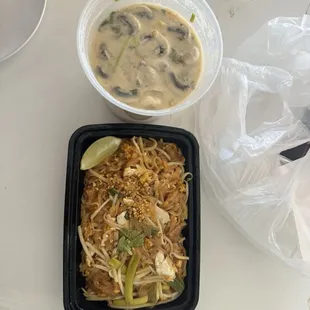Tom Kha and Pad Thai