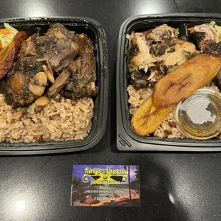 Oxtail and Jerk Chicken Plates