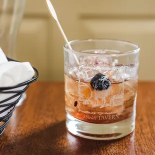 a drink and a sandwich