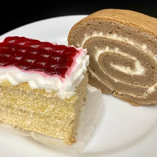 Chocolate cake roll &amp; Coconut lemon cake