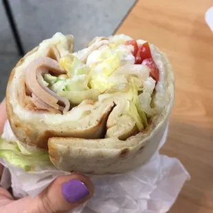 Turkey and cheese manoushi