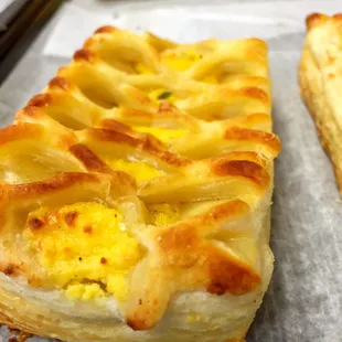 Baked egg and cheese croissant sandwich...