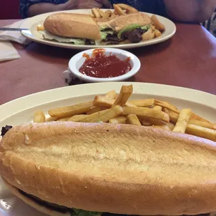 What&apos;s better than a rib eye po boy? 2 rib eye po boy sandwiches!