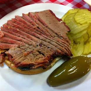 Sliced brisket sandwich only $4.55