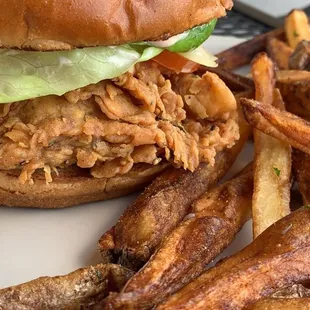 Spicy chicken sandwich x extra well done fries