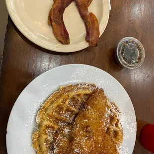 Bacon chicken and waffles